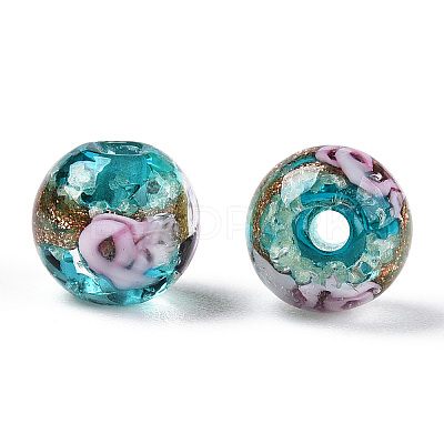 Luminous Handmade Gold Sand Lampwork Beads LAMP-T021-03R-1