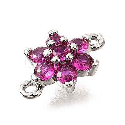Brass Micro Pave Orchid Cubic Zirconia Links KK-D356-02A-P-1