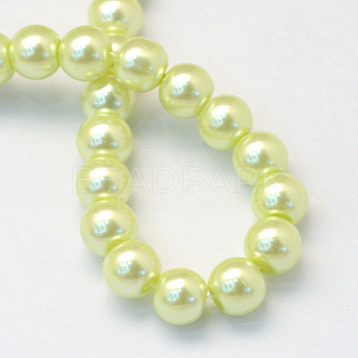 Baking Paint Pearlized Glass Pearl Round Bead Strands HY-Q330-8mm-46-1