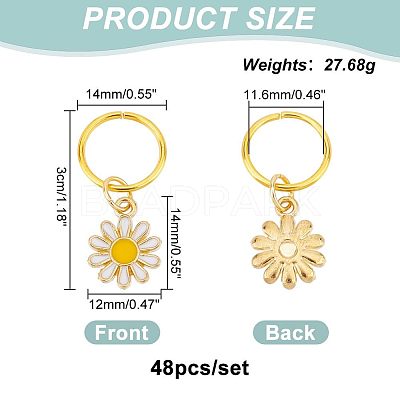 24Pcs Alloy Enamel & Iron Braiding Hair Pendants Decoration Clips OHAR-AB00008-1