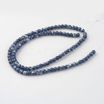 Natural Ocean White Jade Bead Strands G-G916-4mm-05-1