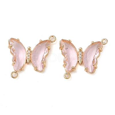 Brass Pave Faceted Glass Connector Charms FIND-Z020-04I-1