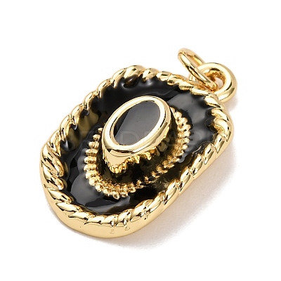 Brass Enamel Pendants KK-K408-66G-05-1