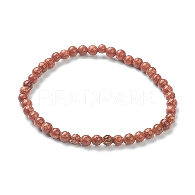 Synthetic Goldstone Beaded Stretch Bracelets BJEW-D446-A-15-1