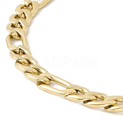 PVD Vacuum Plating 304 Stainless Steel Figaro Chains Bracelet for Men Women STAS-E001-07G-1