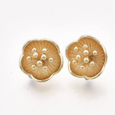 Brass Stud Earring Findings X-KK-T038-587G-NF-1