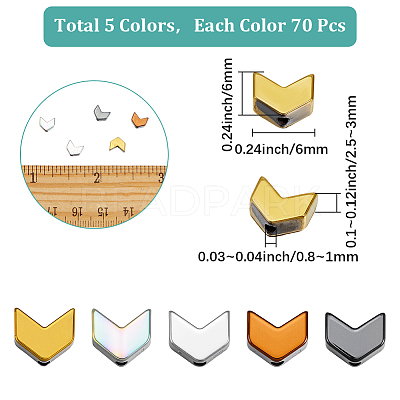 350Pcs 5 Colors Electroplated Arrows Synthetic Non-magnetic Hematite Beads Strands G-SC0003-63-1