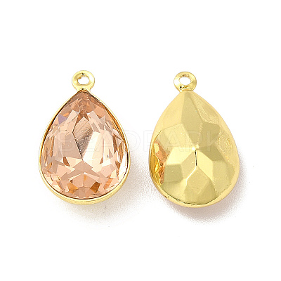 Rack Plating Brass Glass Pendants KK-A177-22G-04-1