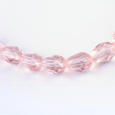 Transparent Glass Bead Strands GLAA-R024-6x8mm-08-1
