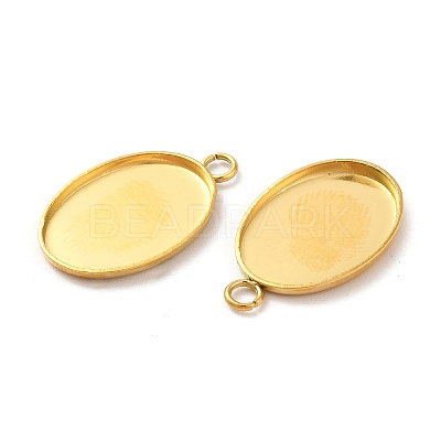 Ion Plating(IP) 304 Stainless Steel Pendant Cabochon Settings X-STAS-F167-12G-1