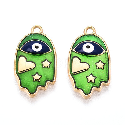304 Stainless Steel Enamel Pendants X1-STAS-T068-06-1