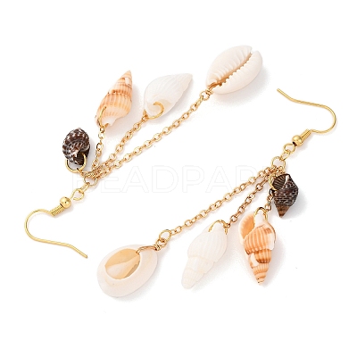 Natural Shell Dangle Earrings EJEW-TA00649-1