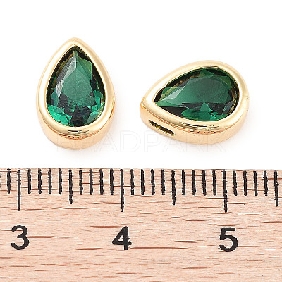 Brass Cubic Zirconia Beads KK-C051-60G-03-1