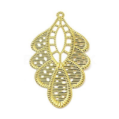 Rack Plating Iron Filigree Big Pendants X-IFIN-Q134-02G-1