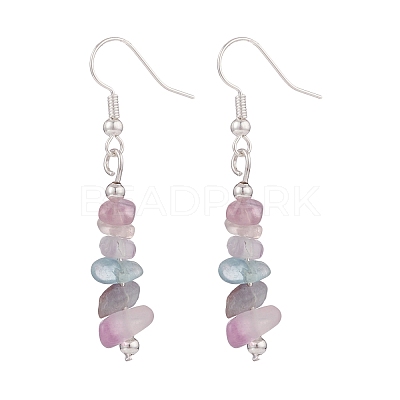 Natural Fluorite Chips Beaded Jewelry Set SJEW-JS01232-02-1