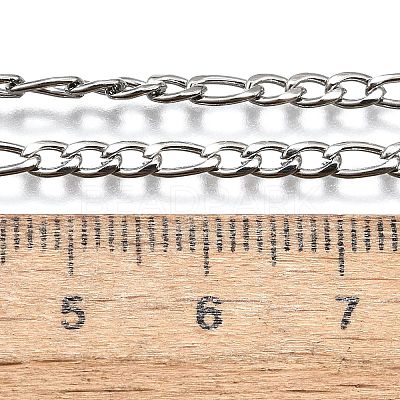 Tarnish Resistant 304 Stainless Steel Figaro Chain Necklace Making STAS-K168-03P-1