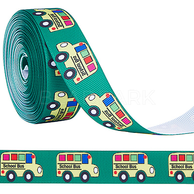 10 Yards Back To School Theme Polyester Grosgrain Ribbon OCOR-WH0082-82A-1