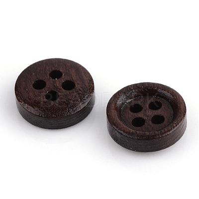 4-Hole Dyed Wood Buttons WOOD-S663-09-1