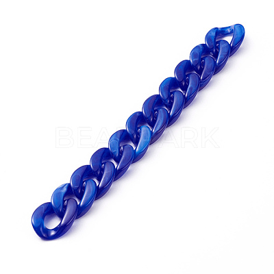 Handmade Acrylic Curb Chains AJEW-JB00679-06-1
