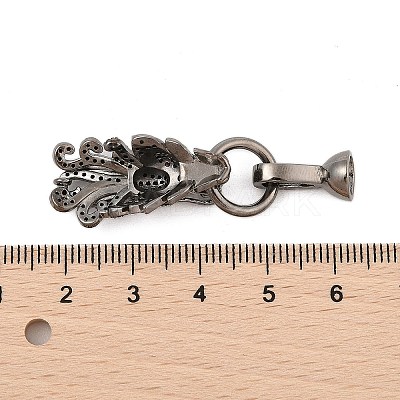 Brass Micro Pave Cubic Zirconia Fold Over Clasps KK-L223-003B-1