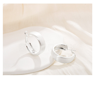 Brass Ring Hoop Earrings for Women EJEW-A121-17A-S-1