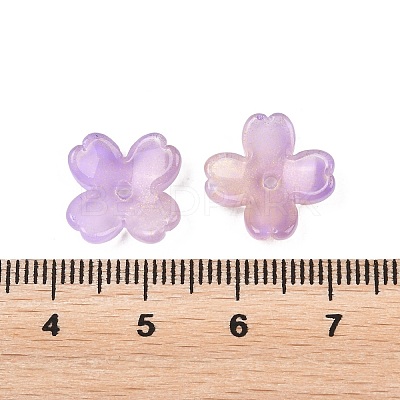 Two Tone Transparent Glass Bead Caps GLAA-Z020-02K-1