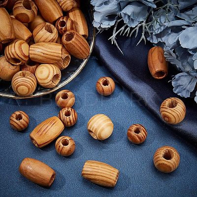 60Pcs 3 Style Wooden Beads WOOD-OC0001-93-1