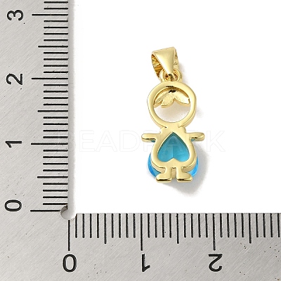 Rack Plating Brass Glass Pendants KK-P272-18B-G03-1