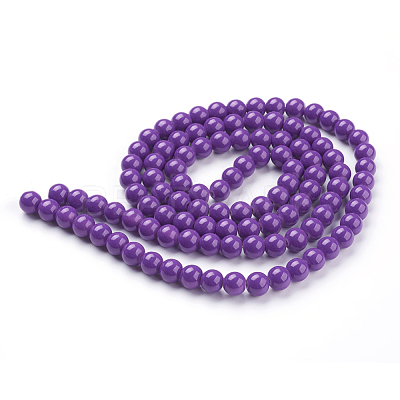 Painted Glass Bead Strands DGLA-S071-8mm-52-1