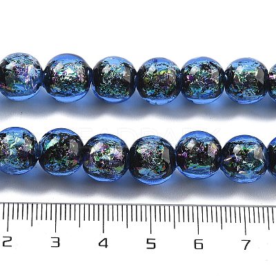 Handmade Foil Lampwork Beads Strands FOIL-K003-06B-19-1