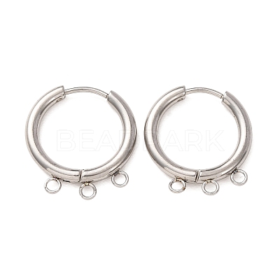 304 Stainless Steel Huggie Hoop Earring Findings STAS-D183-03B-P-1
