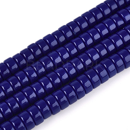 Opaque Solid Color Glass Beads Strands X-GLAA-N026-3x6mm-09-1
