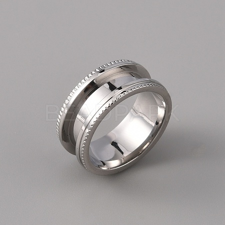 201 Stainless Steel Grooved Finger Ring Settings STAS-WH0027-26A-P-1