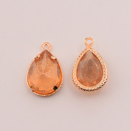 Faceted Resin Rhinestone Pendants RESI-TAC0010-25B-1