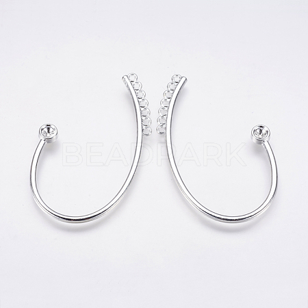 Alloy Cuff Earring Rhinestone Settings KK-M173-02S-1