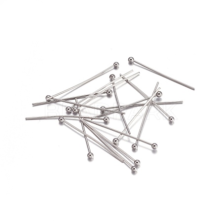 Tarnish Resistant 304 Stainless Steel Ball Head Pins STAS-O105-04-0.8x45mm-1