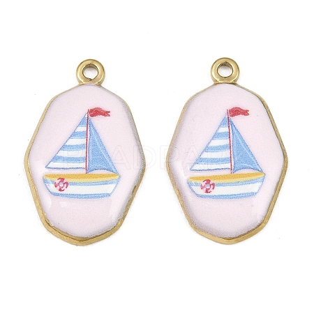 Printed 304 Stainless Steel Enamel Pendants SA-CBA1ED9-21G-01-1