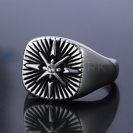 316 Stainless Steel with Cubic Zirconia Finger Rings for Men FS-WGEFB28-03-1