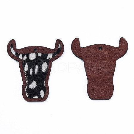 Eco-Friendly Cowhide Leather Big Pendants FIND-N049-12-05-1