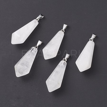 Natural Quartz Crystal Pointed Pendants G-I314-02P-20-1