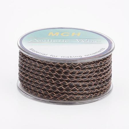 Eco-Friendly Braided Leather Cord OCOR-L035-3mm-E05-1