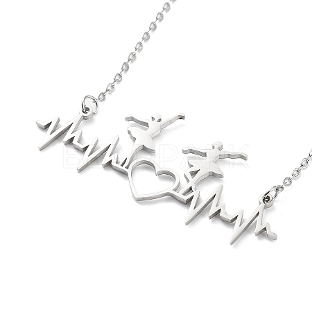 Non-Tarnish 304 Stainless Steel Pendant Necklaces for Women NJEW-C020-01P-1