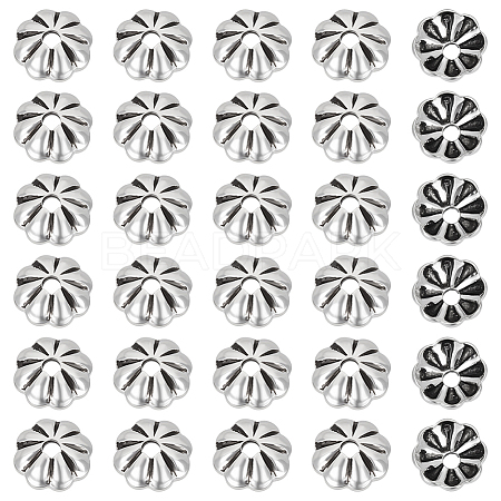 30Pcs Retro 925 Sterling Silver Bead Caps STER-BC0004-11-1