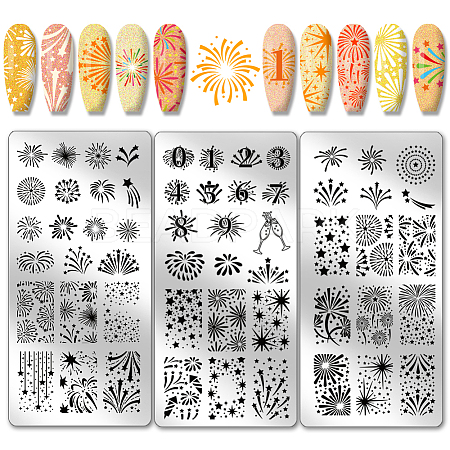Stainless Steel DIY Nail Art Templates MRMJ-WH0092-042-1