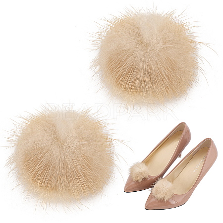 Mink Hair Shoe Buckle Clips FIND-WH0148-466A-1
