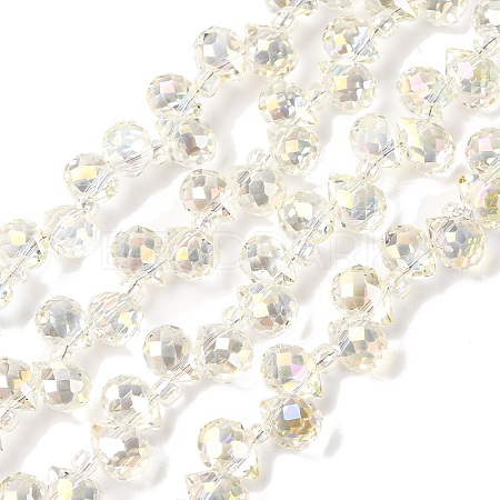 Transparent Electroplate Glass Beads Strands EGLA-F152A-FR04-1