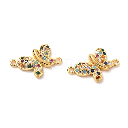 Brass Micro Pave Cubic Zirconia Links Connectors KK-G399-19A-1