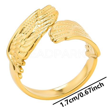 Stainless Steel Wing Open Cuff Ring for Unisex BT5137-2-1