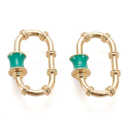 Brass Enamel Screw Carabiner Lock Charms LS-KK-L006-002G-1