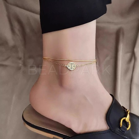 316L Surgical Stainless Steel Charm Anklets for Women FS-WG47470-52-1